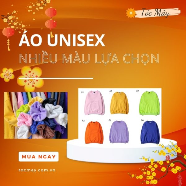 Áo Sweater trơn Unisex form rộng chất đẹp, áo nỉ dài tay thu đông nhiều màu